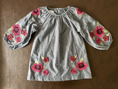 Mud pie Toddler Chambray Denim Floral Embroidered Dress / Tunic - 24 Month / 2T | eBay Mud pie Toddler Chambray Denim Floral Embroidered Dress / Tunic - 24 Month / 2T | eBay