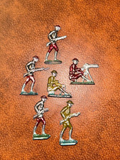 Lot of 6 WWI-Era Vintage Lead Toy Soldiers Machine Gunner, Infantry, Mortar