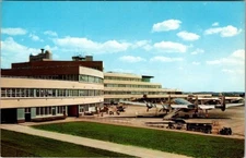 Vintage Postcard Pittsburgh Airport Airplane JS3