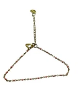 Womens Steel Ankle Bracelet Pink Accents Beach Wear Fashion Jewelry Boho Chic