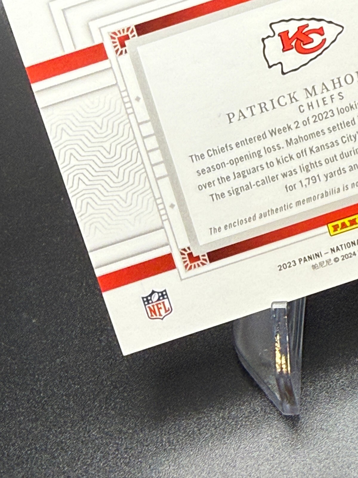 Patrick Mahomes II 2023 National Treasures TREPMS Tremendous Treasures PATCH /25 view 11
