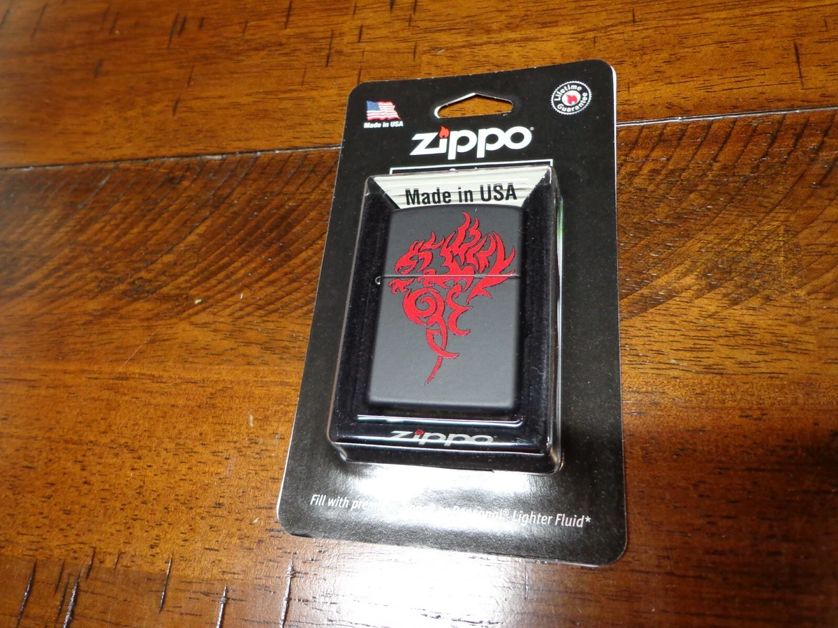 HIDDEN DRAGON BLACK MATTE ZIPPO LIGHTER MINT IN BLISTER PACKAGE RETIRED