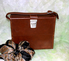 POLAROID SX 70 Alpha INSTANT FILM CAMERA LEATHER CARRYING CASE w/STRAP ORIGINAL