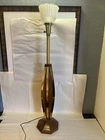 Vintage Rembrandt Mid Century Modern Wood & Metal Torchiere Table Lamp 41”