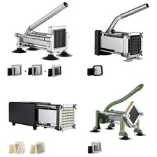 French Fry Cutter Stainless Steel Potato Vegetable Slicer Chopper w/ Blades