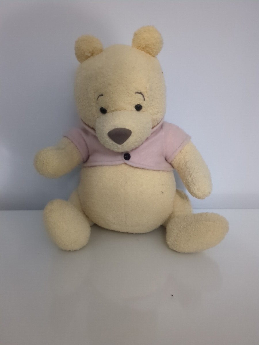 30cm Disney Stores 'Classic Winnie The Pooh' Pink Shirt Plush Bear