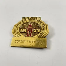 Houston Livestock Show & Rodeo Pin 1977 Committeeman Youth Agricultural Vtg