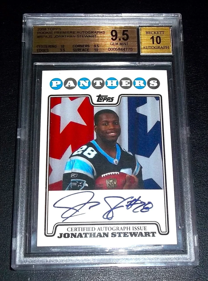 BGS 9.5 10 Autograph Rc Jonathan Stewart Auto 2008 Topps Rookie Premiere Signed - Image 2 of 4