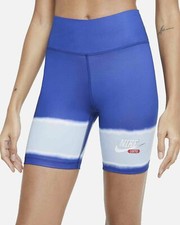 NIKE Women's ONE Mid-Rise Bike Tight Fit Shorts NWT Blue Size Small Running