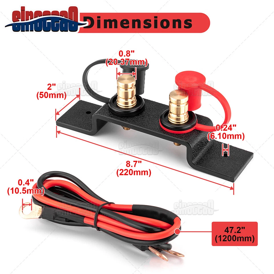 Remote Battery Terminal Relocation Kit Jump Post For CF-Moto Zforce 1000/800 UTV - Imagem 2 de 4