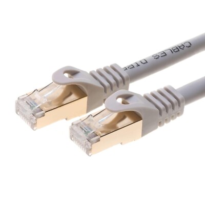 CAT7 PATCH CORD U/FTP Cable GOLD PLATED 6FT-100FT Multi Pack LOT Gray