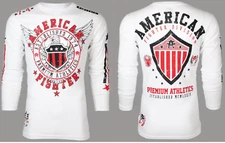 American Fighter Mens Long Sleeve Shirt EXCELSIOR Premium White S-3XL