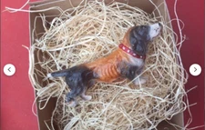 New Dresden Paper Christmas Ornament Basset Hound Dog Feather Tree Decoration