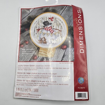 Dimensions Counted Cross Stitch Kit Joyful Snow Globe Snowman 70-08979 Sealed