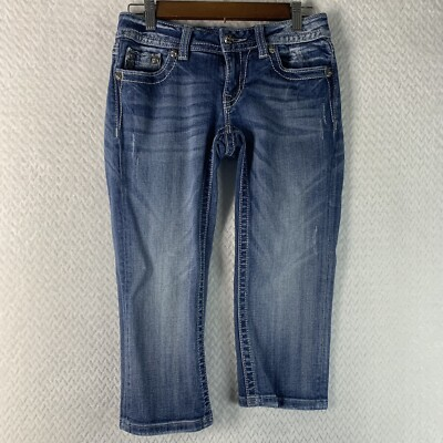 #ad Miss Me Crop Jeans Girls Size 27 Style JE6048C5 Embellished $13.00