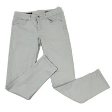 Cache Skinny Jeans Ivory Size 2 Gold Logo Pockets