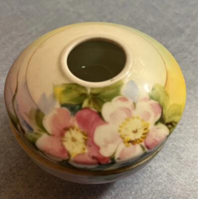 Vintage Hand Painted Nippon Hair Receiver Pastel Floral