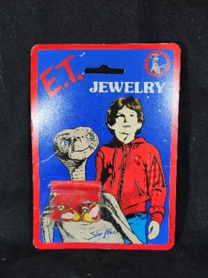Vintage 1982 E.T. Extra Terrestrial Movie Earrings NOS Gertie Original Packaging