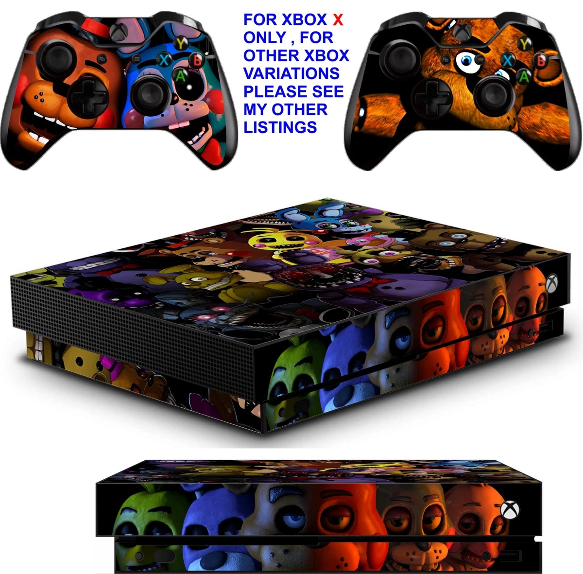 FIVE NIGHTS AT FREDDYS XBOX ONE X PROTECTIVE SKIN DECAL VINYL STICKER WRAP