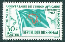 SENEGAL 1962 30f SG251 mint MH FG Union African Malagasy States Anniversary #A03
