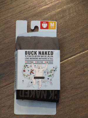 DULUTH TRADING BUCK NAKED GRAPHITE GRAY BRIEFS SIZE MEDIUM   NEW