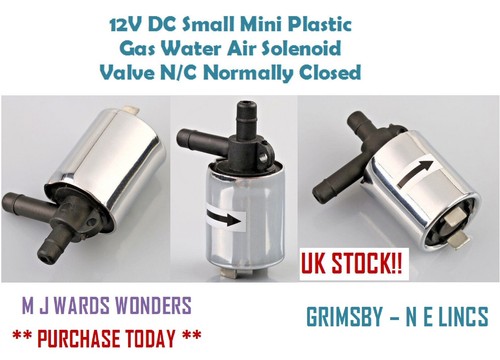 12V DC Small Mini Plastic Gas Water Air Solenoid Valve N/C Normally Closed - Picture 1 of 4