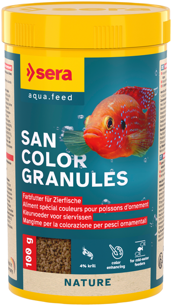 sera San Color Granules Nature 250Ml Granulat Farbfutter F. Zierfische Aquarium-image