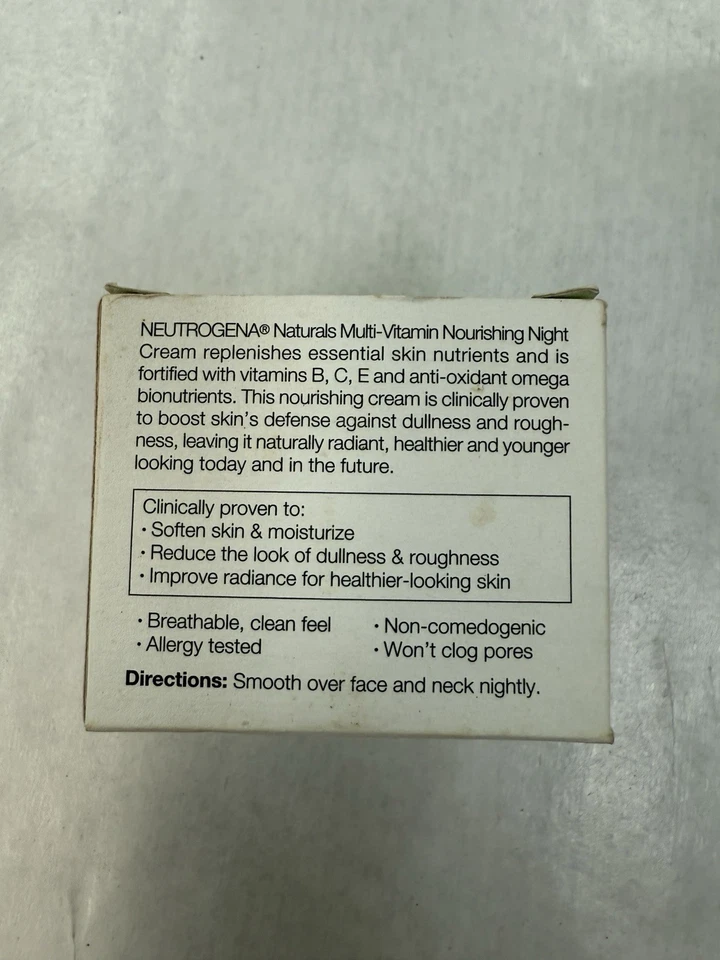 Neutrogena Naturals Crema de Noche Nutritiva Multivitamínica 1.7oz Facial NUEVA en Caja Foto 3 de 4