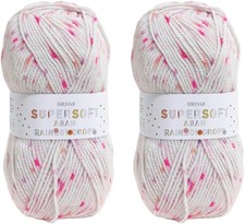 Sirdar Supersoft Aran Rainbow Drops, Jelly 100g (Pack of 2), Bean (850) 