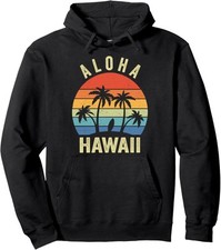 Aloha Hawaii Hawaiian Island Palm Beach Surfboard Unisex Hooded Sweatshirt