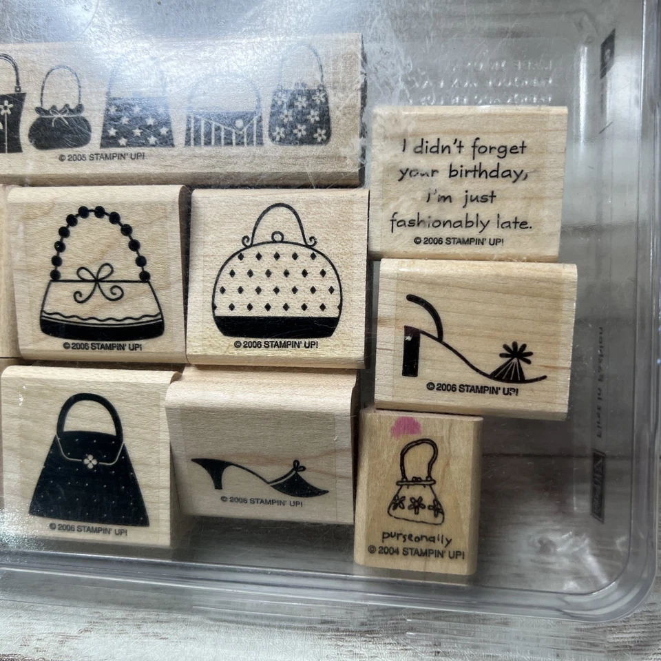 Conjunto de carimbo de borracha Stampin Up First in Fashion carimbo de artesanato scrapbook hobbies - Imagem 3 de 4