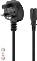 Goobay 93959 Uk - Netzanschlusskabel, 1,8 M, Schwarz, 1.8 M - Uk 3-Pin-Stecker (
