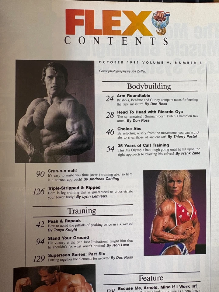 FLEX Bodybuilding Magazine October 1991 Cover Arnold Schwarzenegger 9514 - Image 3 of 4