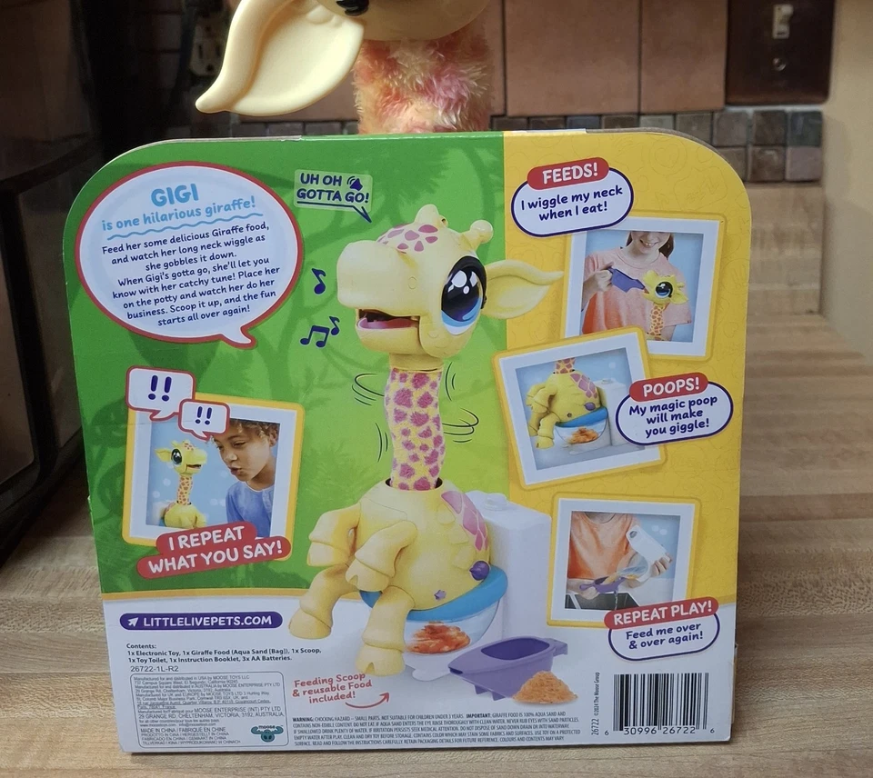 PEQUEÑAS MASCOTAS VIVAS GOTTA GO JIRAFA GIGI ALIMENTO PARA UNA CACA MÁGICA!  **NUEVO** Foto 3 de 4