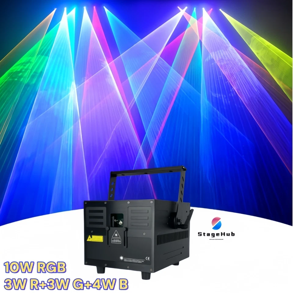 10W RGB Animation 3D Laser Stage Light Projector ILDA DMX DJ Club Party Wedding - Image 3 of 4