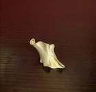 Vintage JCM .925 Sterling Silver Gold Toned Abstract Wave Ring - Size 8