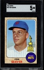 1968 TOPPS #45 TOM SEAVER (HOF) New York METS ROOKIE CARD  ALL-STAR ROOKIE SGC 5