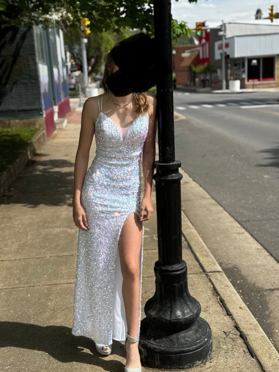 slim fit dress slacks retroféte Women's Olivia Midi Sequin Dress - White main image 0
