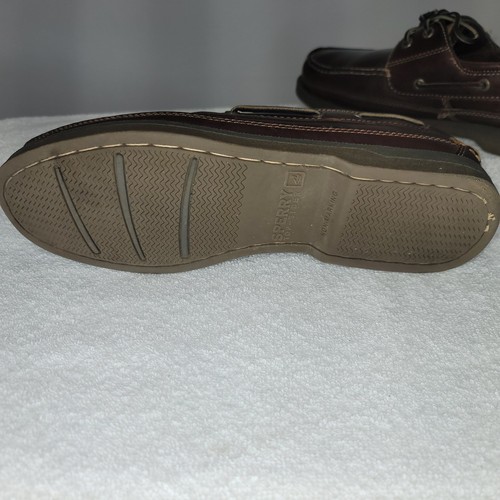 Sperry Mako 2 Eye Canoe Moc Boat Shoes Genuine Brown Leather Men's Size 11.5 M - Picture 13 of 22