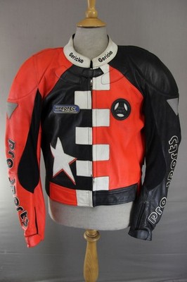 HEIN GERICKE PRO SPORTS LEATHER BIKER JACKET WITH HIPROTEC CE ARMOUR 42-44 INCH