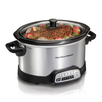Hamilton Beach 7 Qt Programmable Slow Cooker, Stoneware Crock with Removable Pot