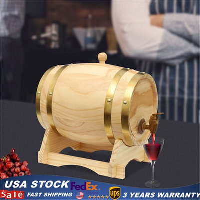 #ad #ad 5L Wood Wine Barrel with Stand amp; Faucet For Hotel Bar Kitchen Whiskey and Wine $49.63