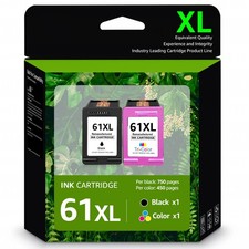 2 Pack 61XL Ink Cartridge for HP 61 ENVY 4500 4501 5530 5535 DeskJet 1055 3050