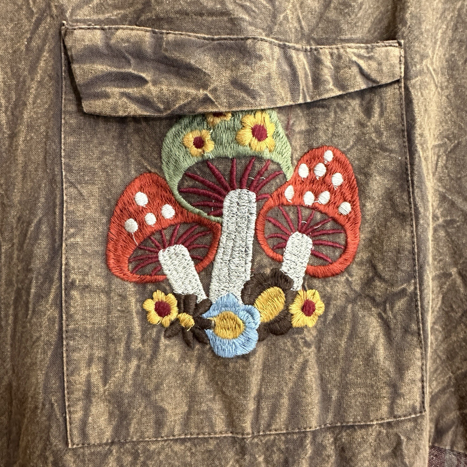 Earthbound Brown Mushroom Patchwork Overalls Jump… - image 4