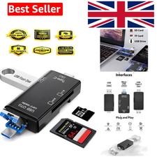 Image of Multifunctional SD/TF Card Reader with USB, USB-C, Micro USB for Easy Transfers