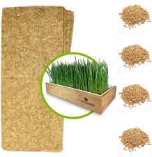 Cat Grass Refills for Self Watering Cat Grass Kit - 4 Mats and 4 Cat Grass Se...