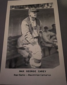 Max George Carey - Brooklyn Dodgers - Baseball Postcard