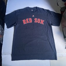 Boston Red Sox Majestic Dustin Pedroia 15 Navy Blue Shirt Mens Size Large NWOT