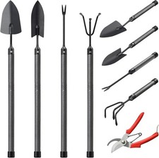 Set di Attrezzi da Giardino, 5 Pezzi Kit di Attrezzi da Giardinaggio Resistenti con Manico Estensibile, 
