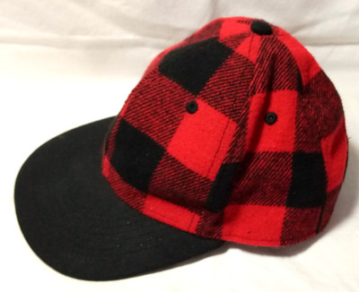 Red Black Buffalo Plaid Crown Black Brim Baseball Snapback Hunter Lumberjack Hat